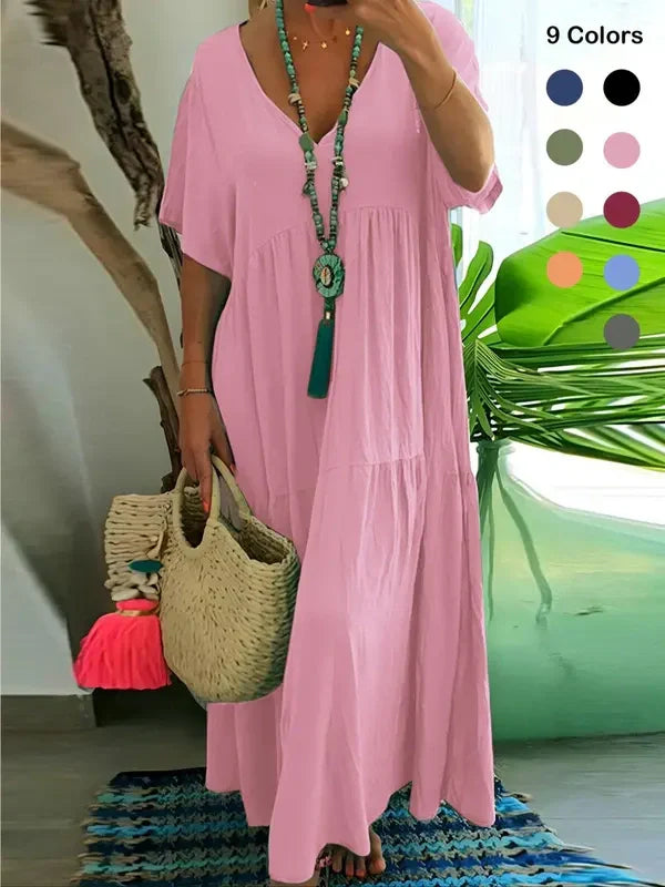 Women's Boho V Neck Butterfly Sleeve Dress