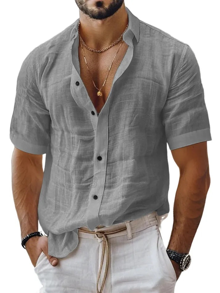 Independence Day Sale⚡10 Packs for $34.99⚡ -Men's Linen Resort Casual Button-Down Everyday Short Sleeve Shirt