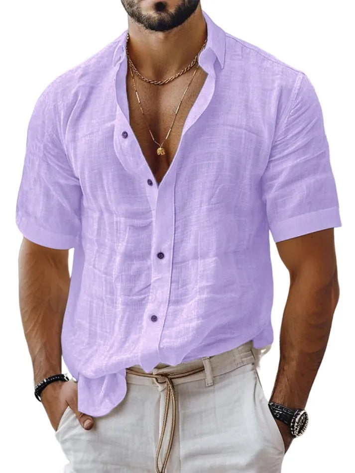 Independence Day Sale⚡10 Packs for $34.99⚡ -Men's Linen Resort Casual Button-Down Everyday Short Sleeve Shirt