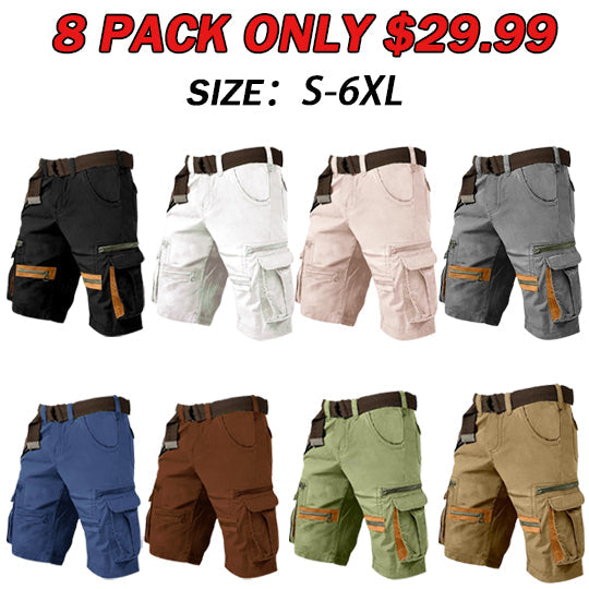 Men's Cargo Shorts Shorts Casual Shorts(Belt Included)
