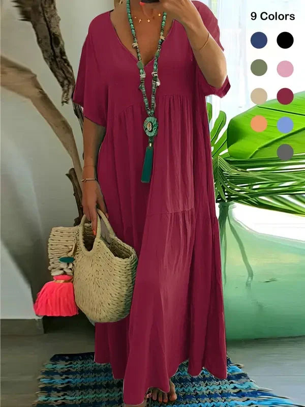 Women's Boho V Neck Butterfly Sleeve Dress