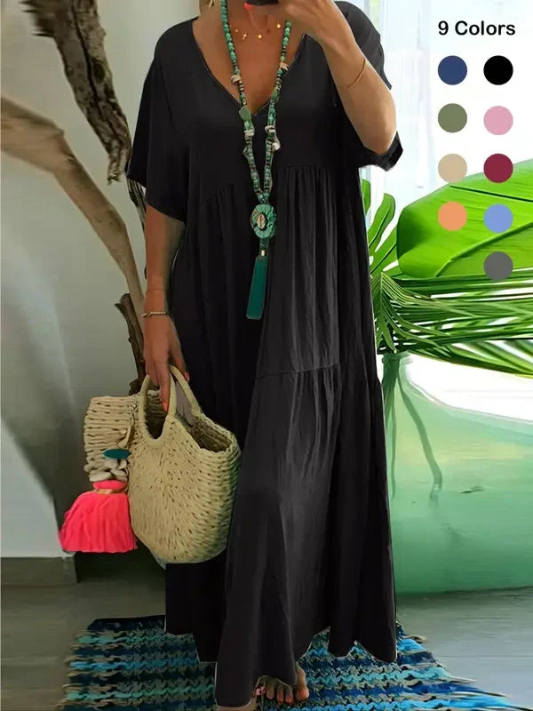 Women's Boho V Neck Butterfly Sleeve Dress