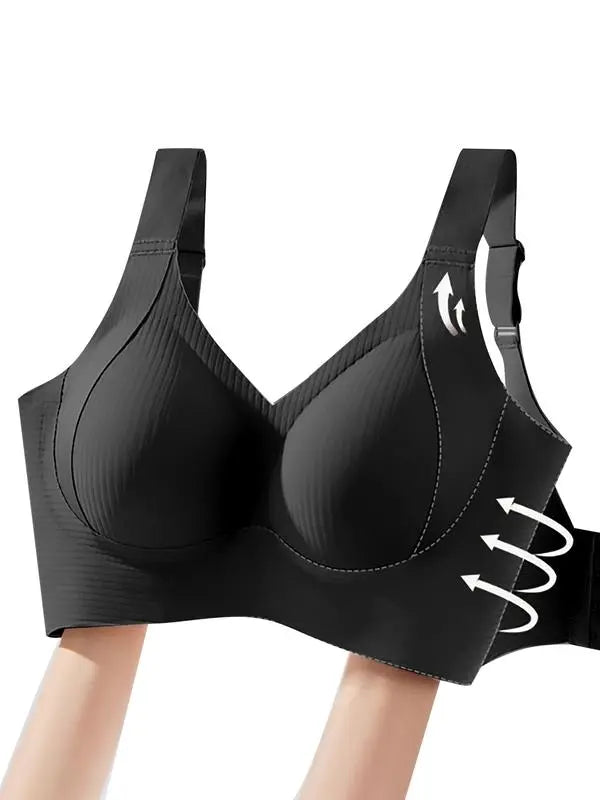 Women's Wireless Push-Up Bra – Seamless, Adjustable, Ribbed & Breathable