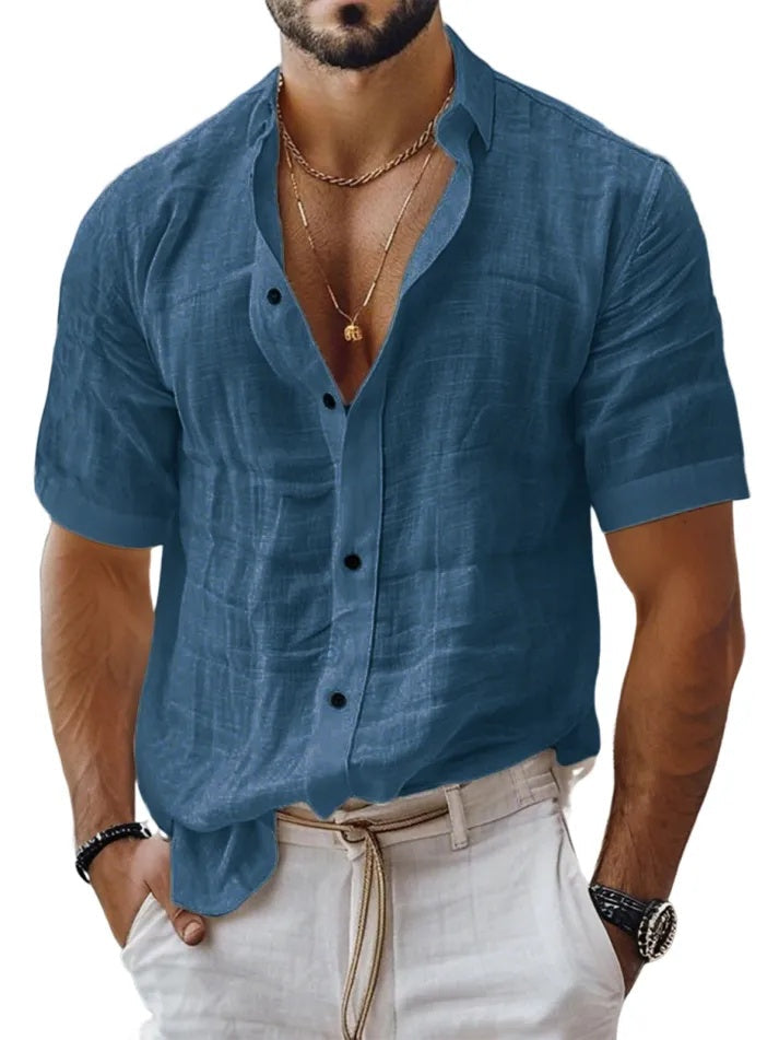 Independence Day Sale⚡10 Packs for $34.99⚡ -Men's Linen Resort Casual Button-Down Everyday Short Sleeve Shirt