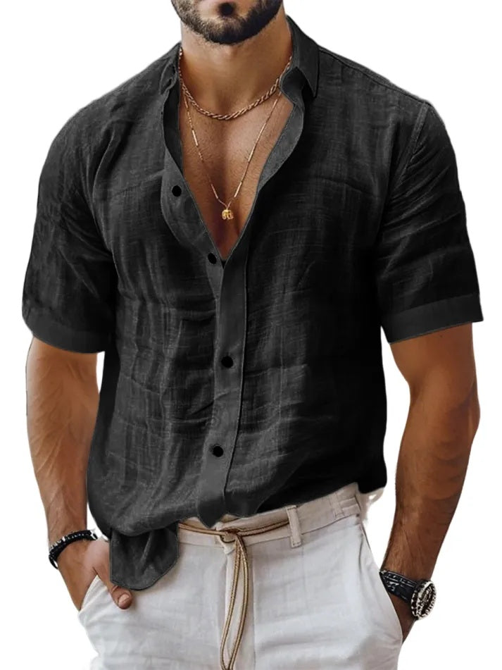 Independence Day Sale⚡10 Packs for $34.99⚡ -Men's Linen Resort Casual Button-Down Everyday Short Sleeve Shirt