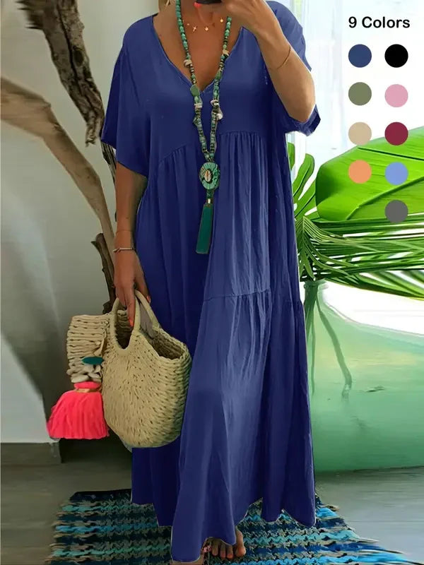 Women's Boho V Neck Butterfly Sleeve Dress