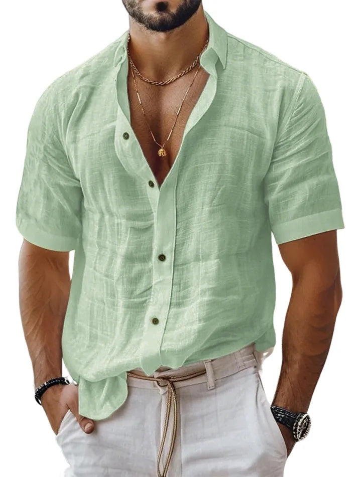 Independence Day Sale⚡10 Packs for $34.99⚡ -Men's Linen Resort Casual Button-Down Everyday Short Sleeve Shirt