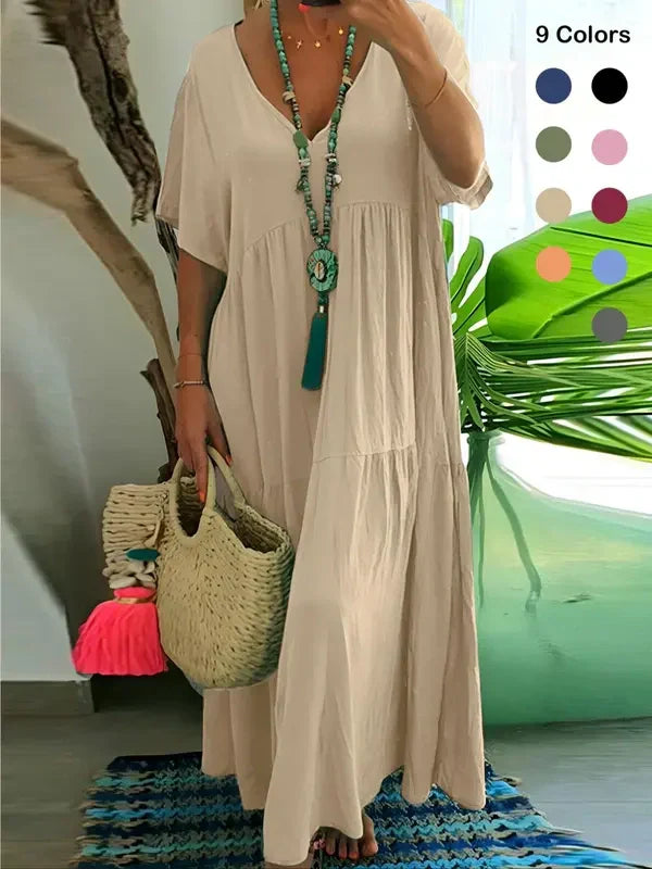 Women's Boho V Neck Butterfly Sleeve Dress