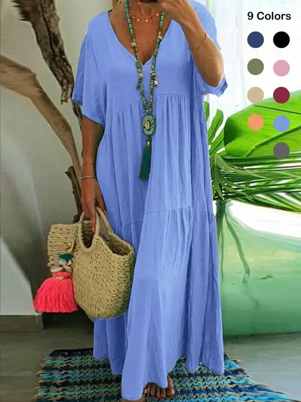 Women's Boho V Neck Butterfly Sleeve Dress