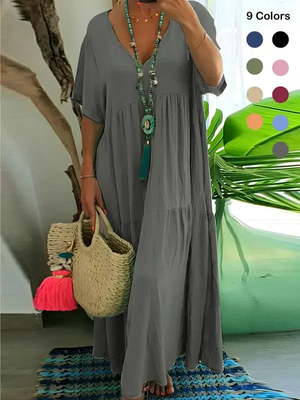 Women's Boho V Neck Butterfly Sleeve Dress