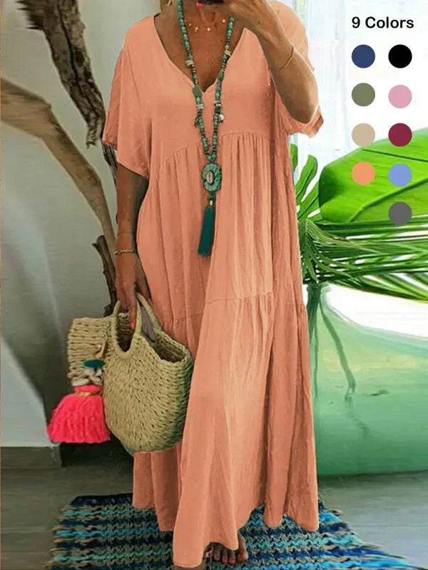 Women's Boho V Neck Butterfly Sleeve Dress