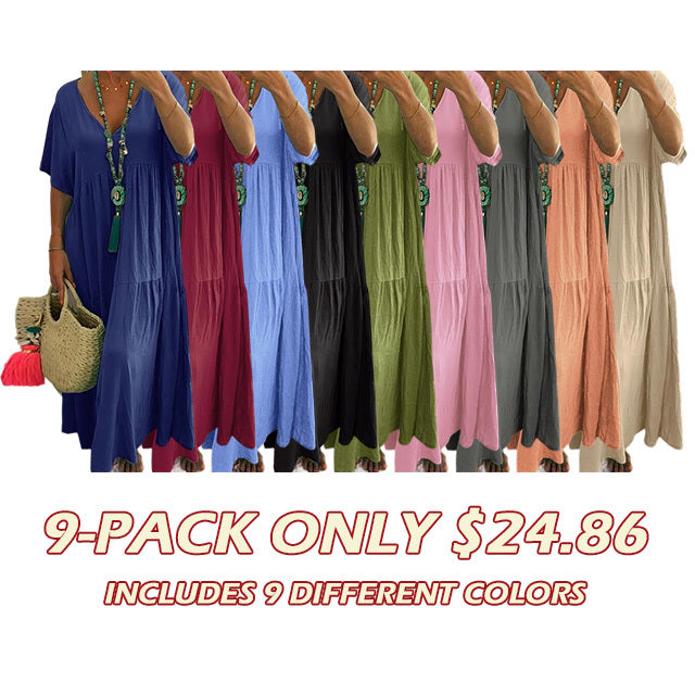 Women's Boho V Neck Butterfly Sleeve Dress